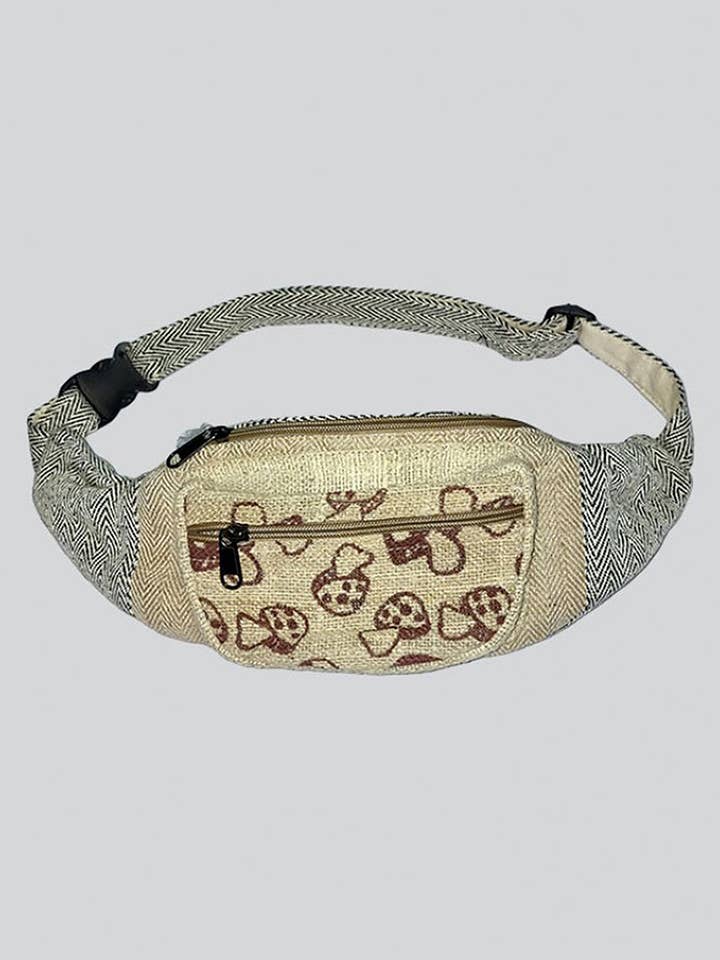 Sac banane imprimé champignon (Code-595PK) pour la vente par Kathmandu Imports