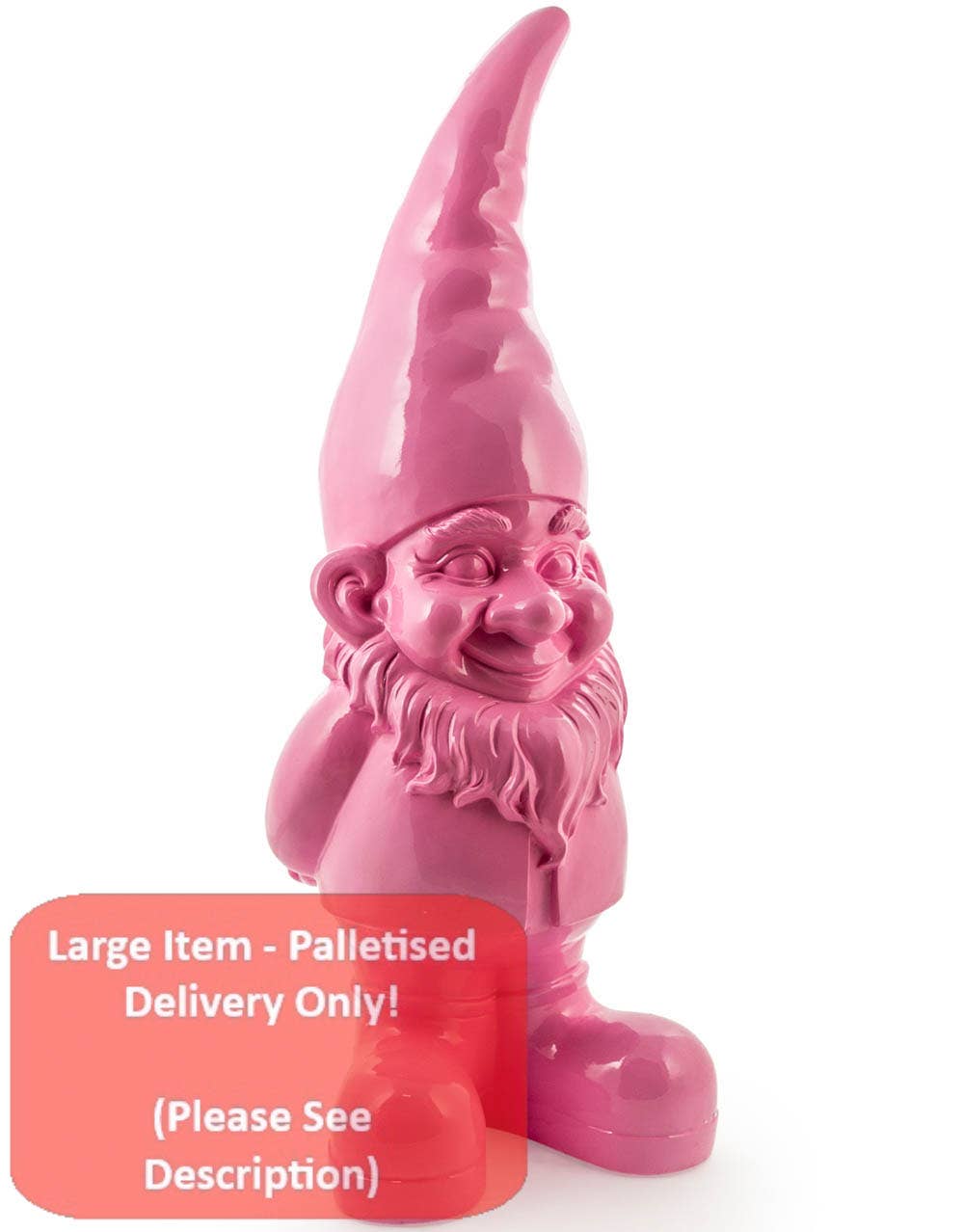 McGowan & Rutherford Ltd - Wholesale Decorative Figurine - Giant Bright Pink Standing Gnome Figure