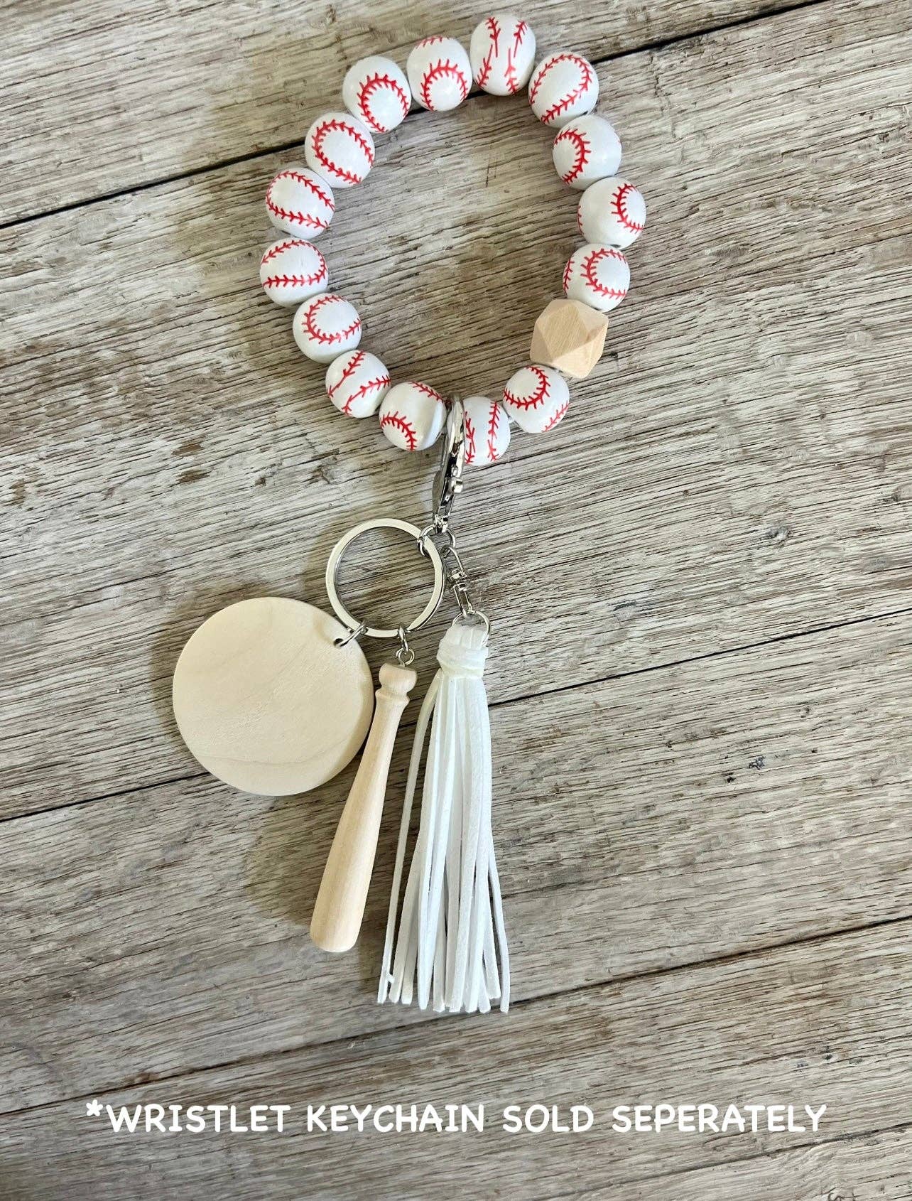 KW Custom Creations - Wholesale Individual Charm/Pendant - Mini Wood Baseball Bat Pendant1