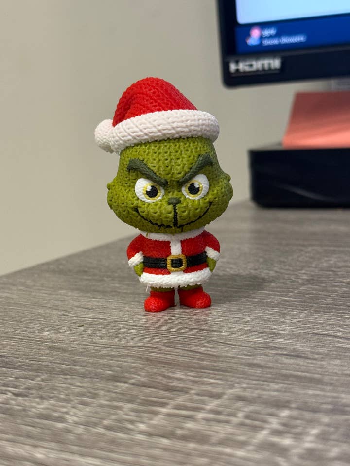 Texture tricotée en 3D du Grinch tricoté pour la vente par Upstate Design Decor