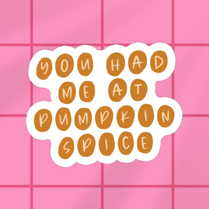 Fall Autumn Halloween Pumpkin Waterproof Vinyl Sticker for wholesale by Stickers+ X Ashley Bexar