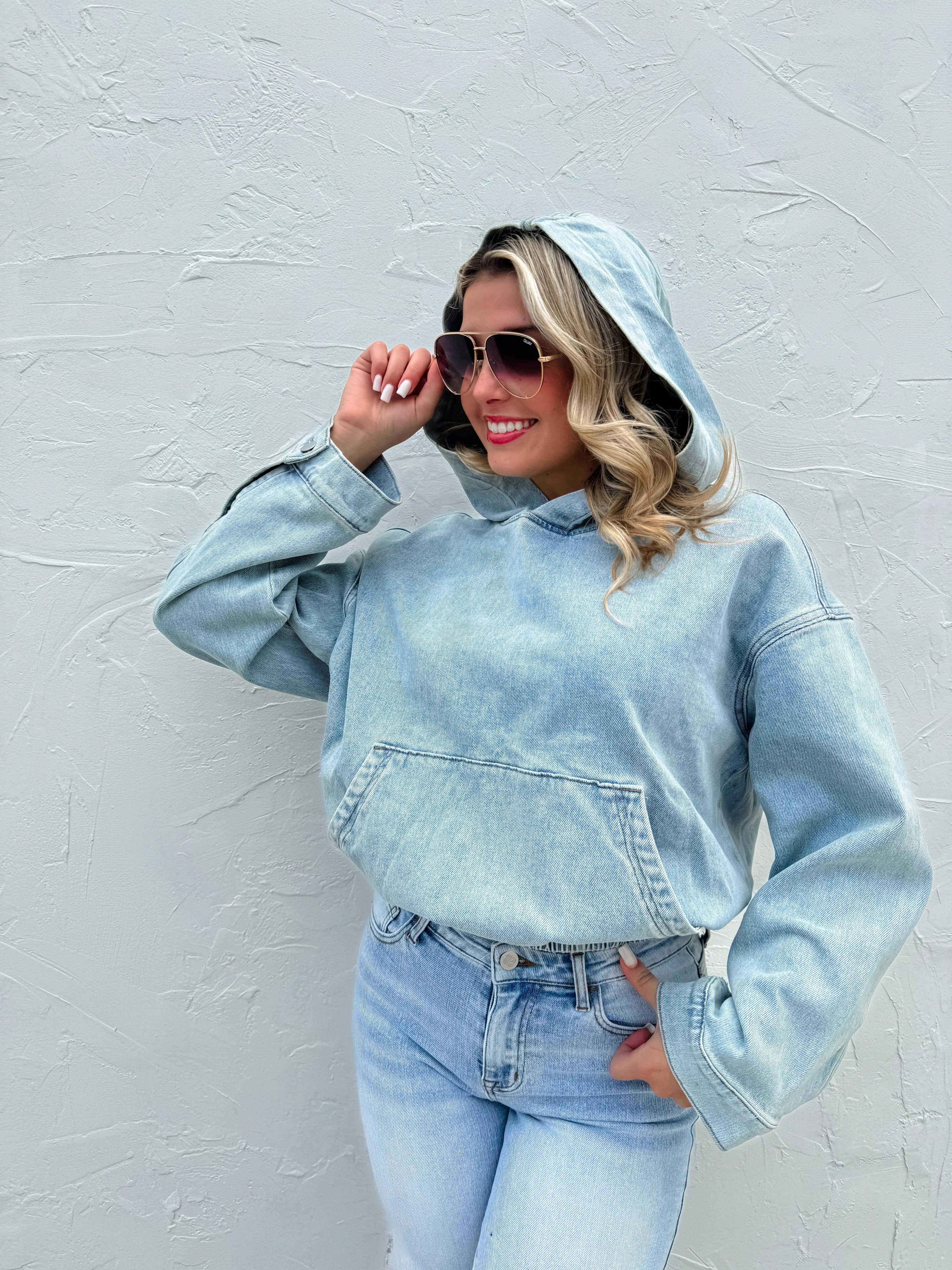 Bella Nova Style Co - Wholesale Hoodie - Women's - PREORDER: Denim Blues Classic Pullover5