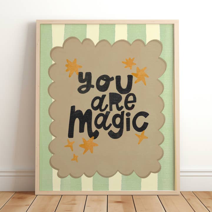 You are magic: Kids Illustration Green for wholesale by Lara and Kin