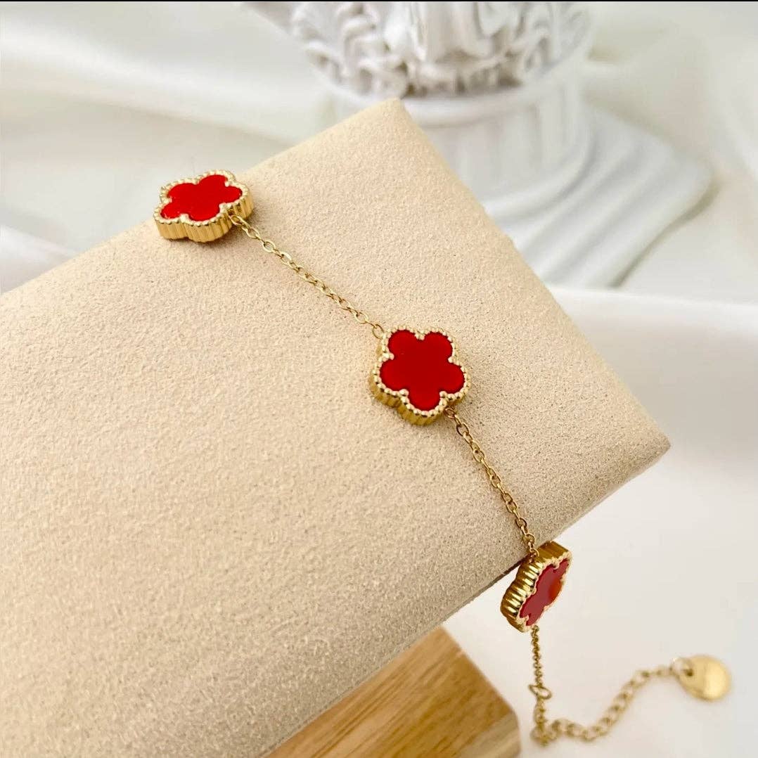 Daemon srls - Wholesale Charm/Dangle Bracelet - LILY  big Flowers ACCIAIO INOSSIDABILE ~ Bracciale fiori in madreperla13