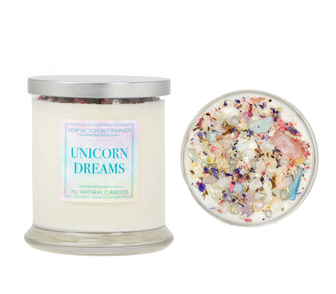 New Moon Beginnings - Wholesale Jar/Filled Candle - Mystical & Magical Candles, Spiritual Candle, Crystal Candle12