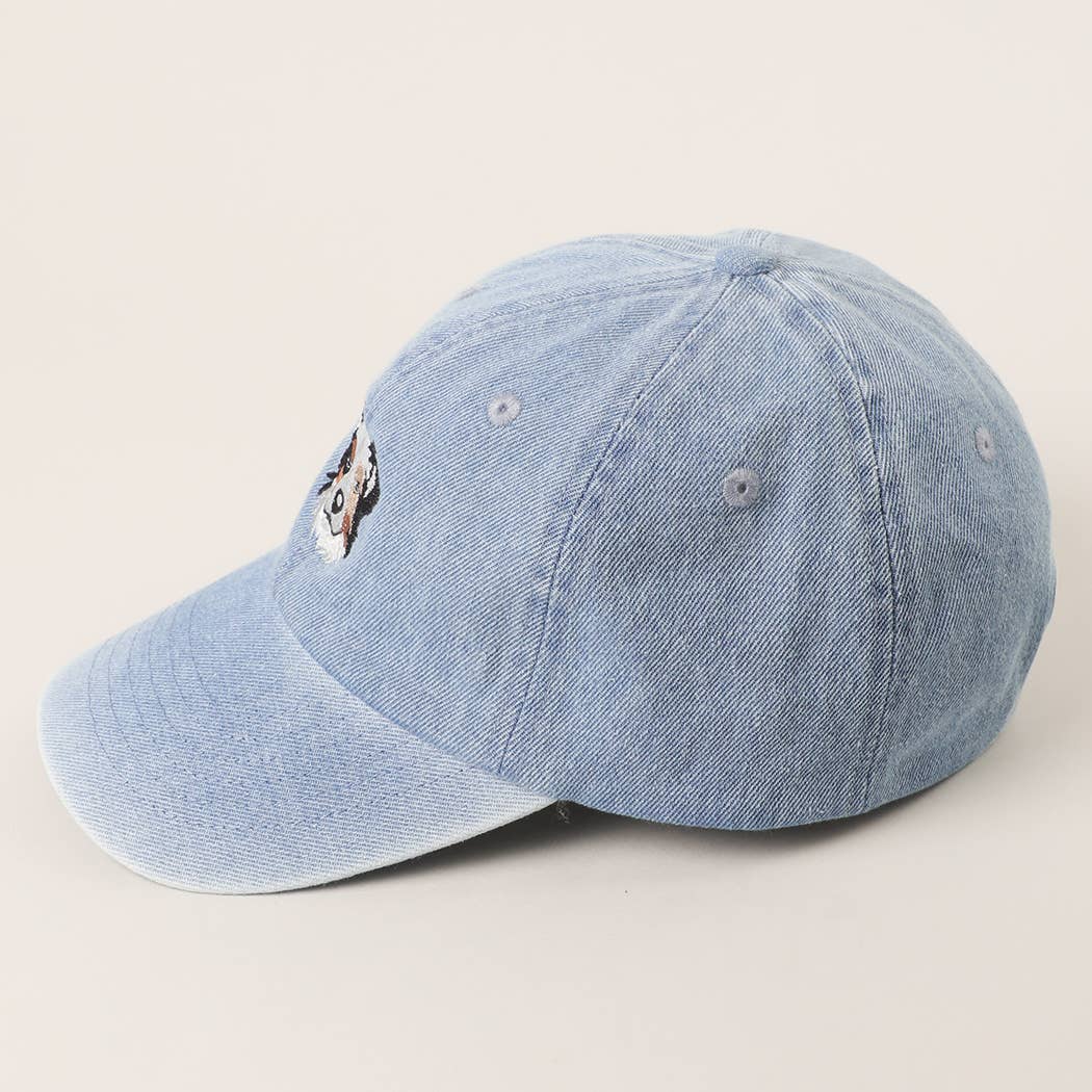 Fashion City - Wholesale Baseball Cap - Women's - Australian Shepherd Embroidered Denim Baseball Cap6