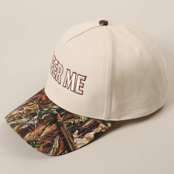Fashion City - Wholesale Trucker Hat - Unisex - BEER ME Embroidery Leopard Camo Trucker Hat