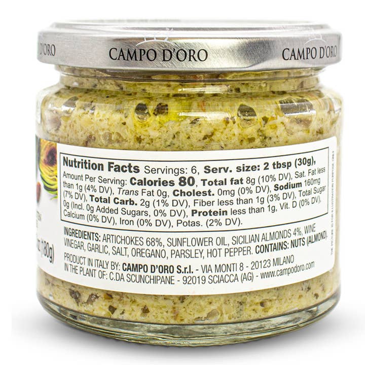Wholesale Italian Food - Wholesale Tapenade - Campo D'Oro Artichoke And Sicilian Almond Paté