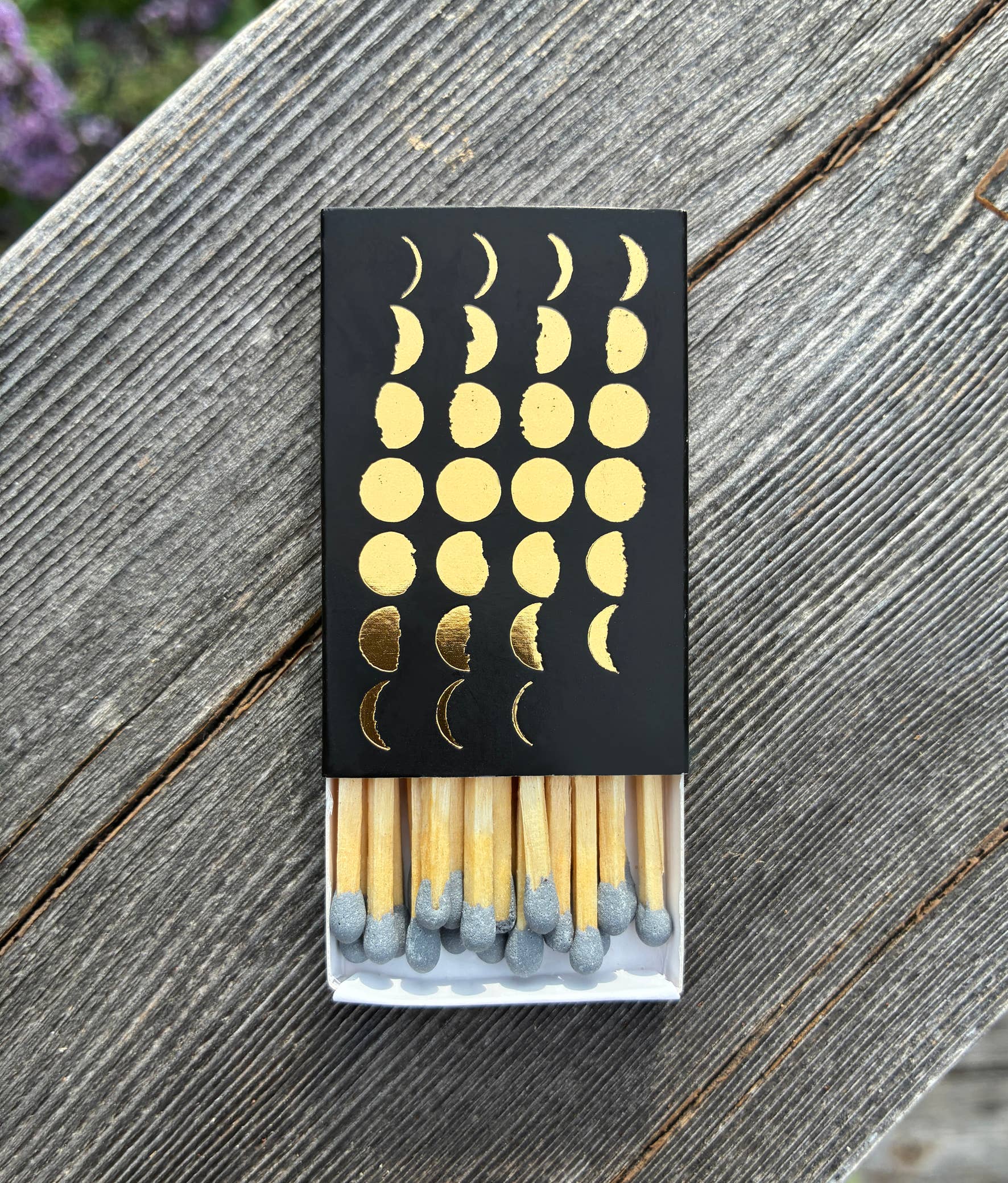 Studio Portmanteau – Suporte de fósforos por atacado – Caixa de Fósforos Fases da Lua | Ouro na Decoração Celestial Preta4