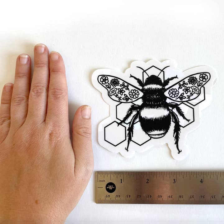 Art by Sharell - Wholesale Suncatcher - Floral Bee Suncatcher Sticker, Insect Rainbow Window Decal8
