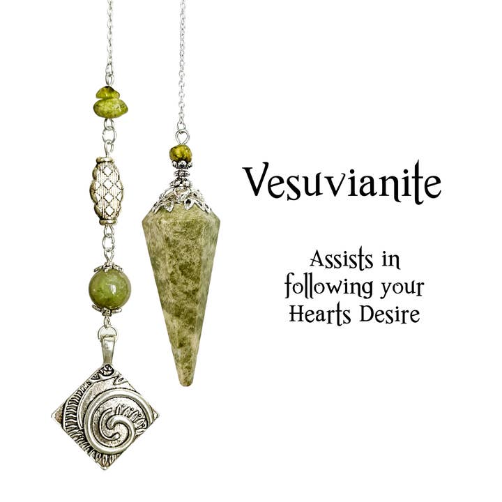 Pendule en pierre spirituelle vésuvianite pour la vente par Glorious Healing Crystals
