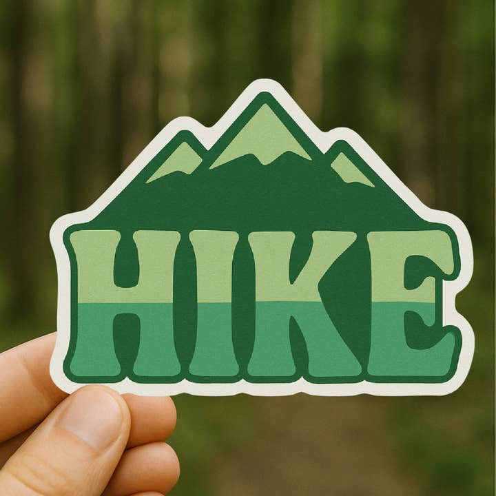 Green Hike & Mountains Sticker for wholesale by Nahamsha Gifts