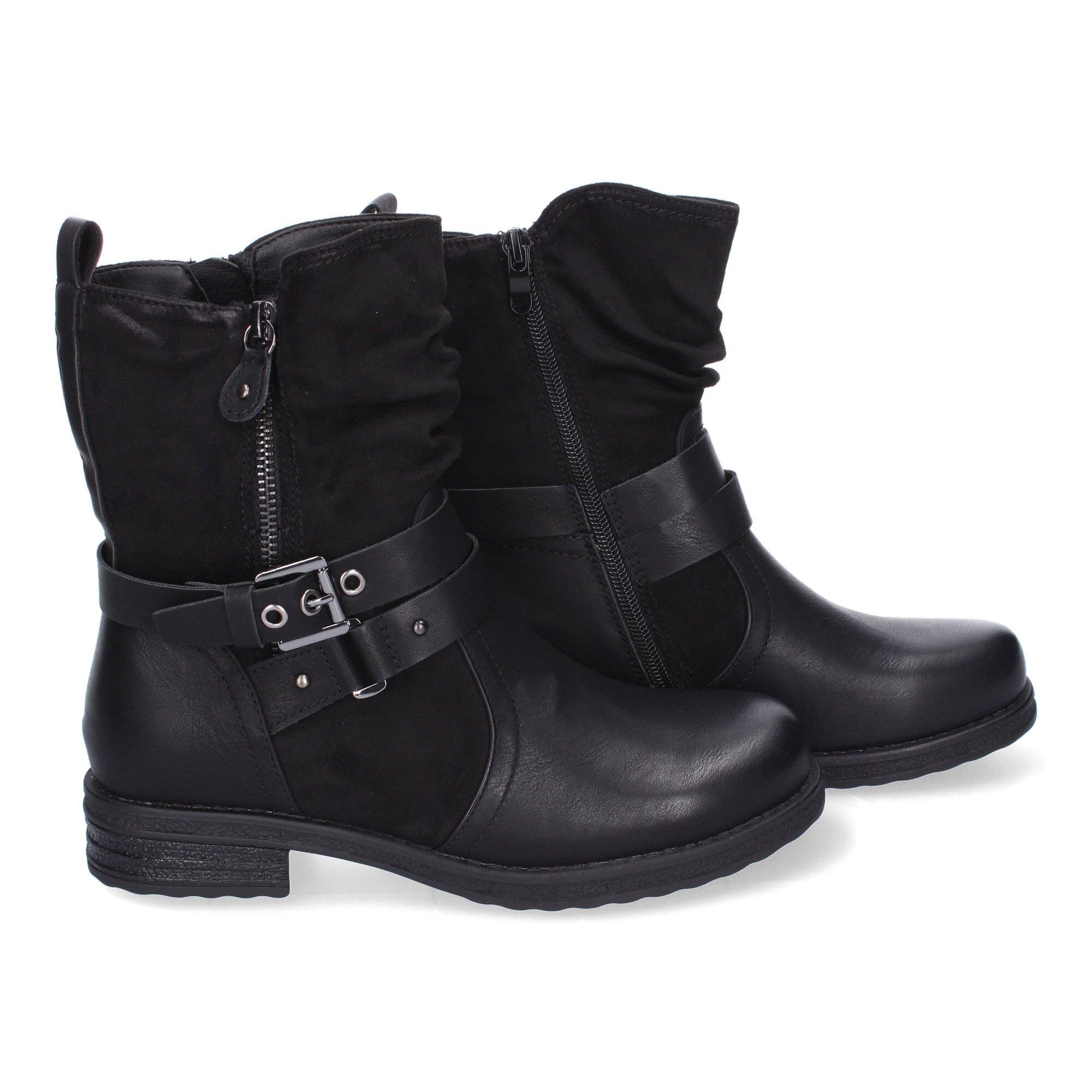 Brideluxe Mayorista - Venta al por mayor Botas - Mujer - Botas de Mujer Elegantes con Hebillas, Tiras Decorativas y Cremallera Lateral4