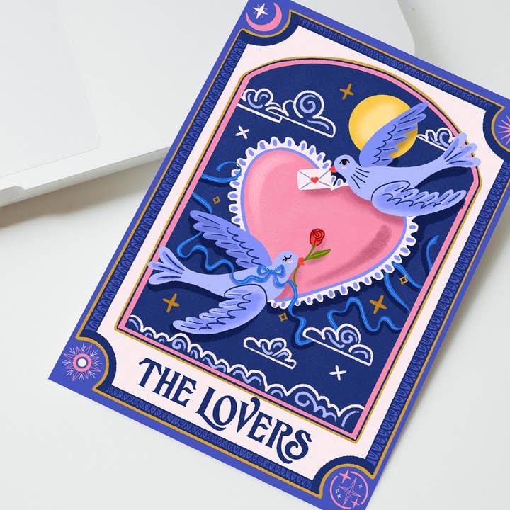The Lovers Tarot Greeting Card - Love / Valentine's Day for wholesale by To & From Gift Co.