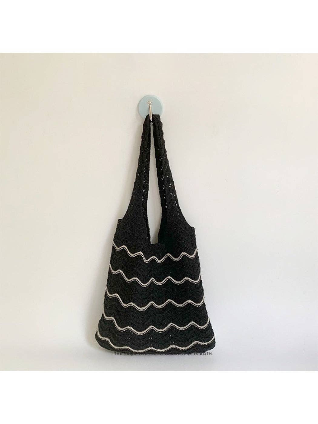 Funkyrel® Atzbranding Limited – wholesale Shoulder bag – women's – Cosbai - Casual Knitted Wave Pattern Shoulder Bag0