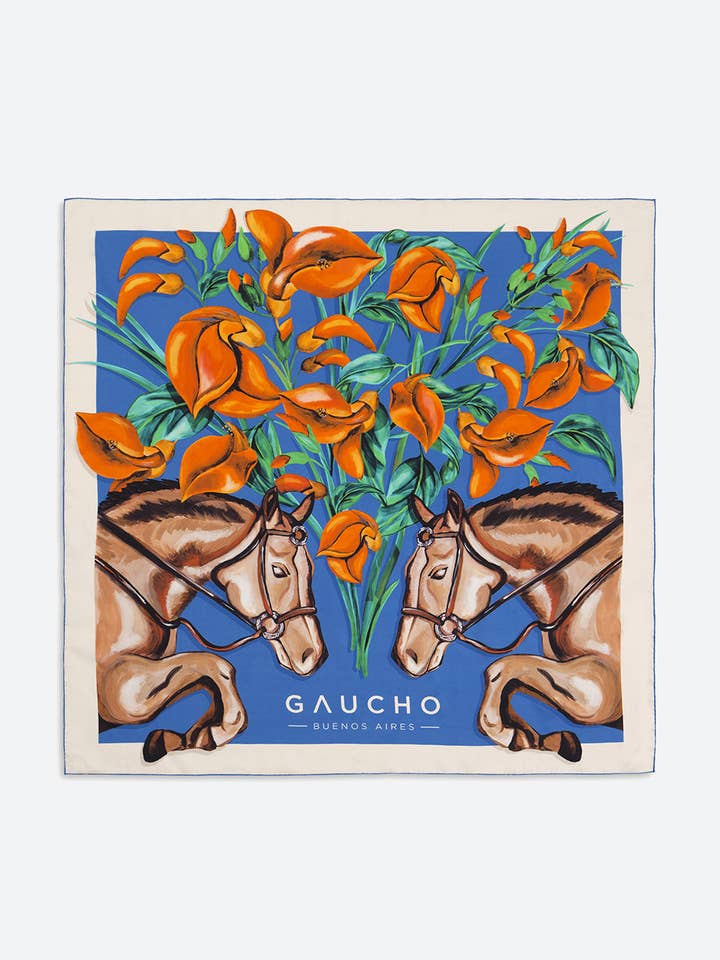 Silk Ceibo Foulard in Ivory for wholesale by Gaucho Buenos Aires