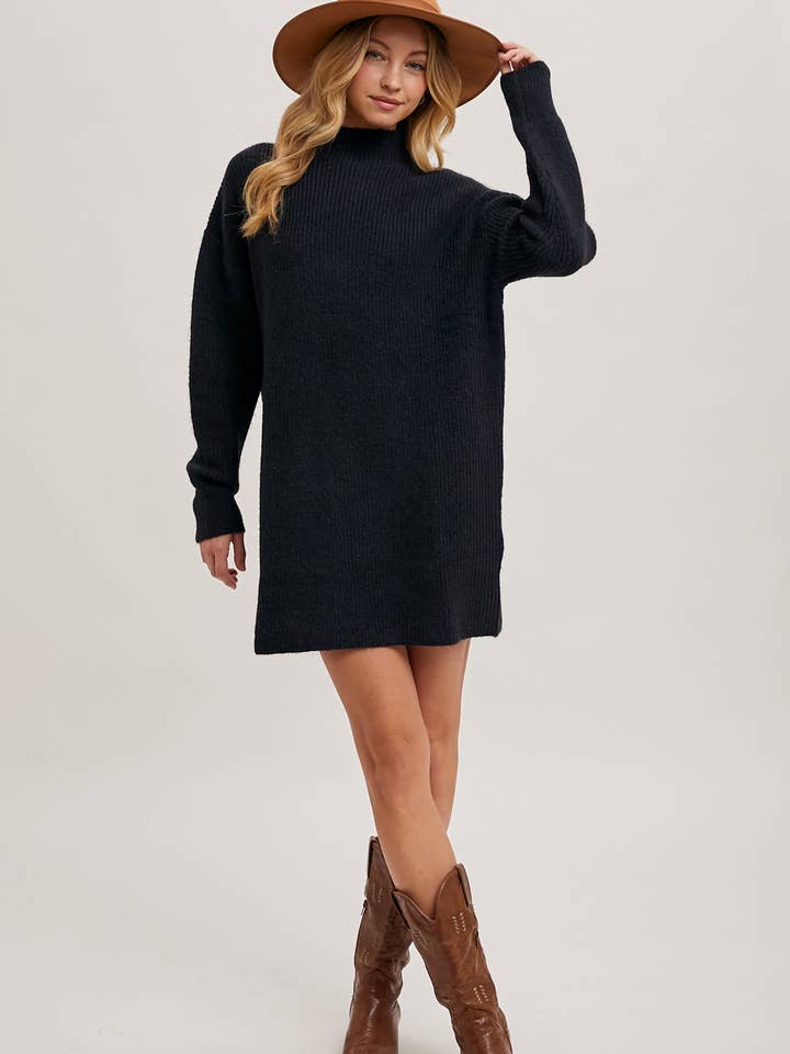 Bluivy - Wholesale Dress - Women's - MOCK NECK KNIT SWEATER MINI DRESS26