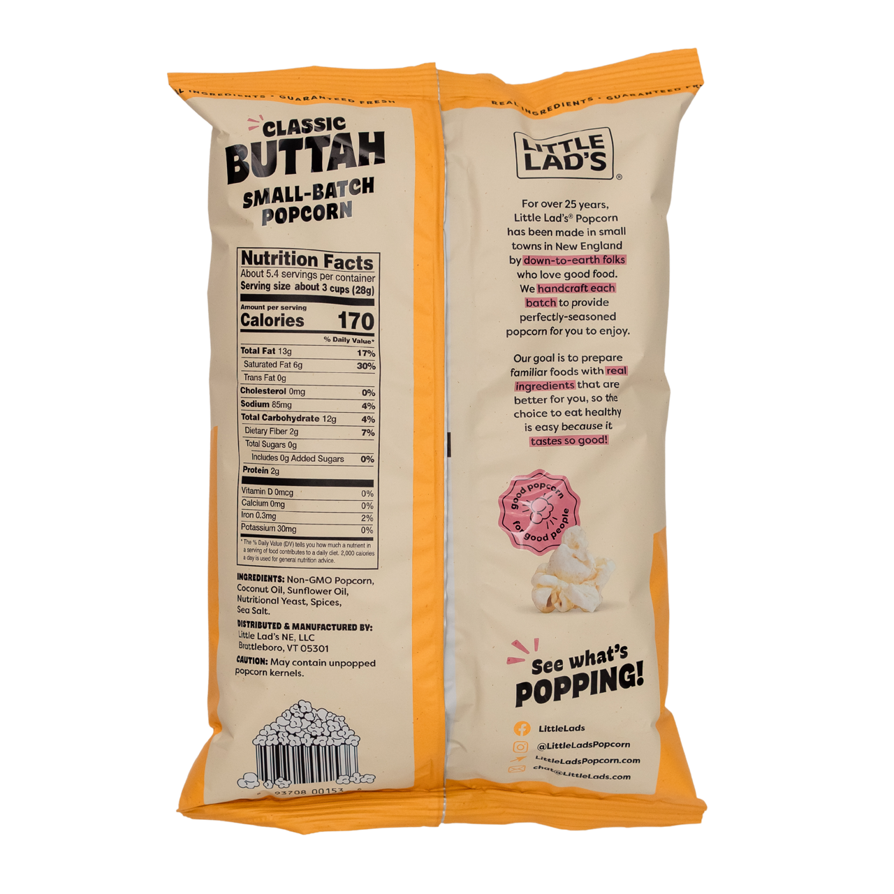 Little Lads - Wholesale Popcorn - Classic Buttah 5.4oz 6ct1