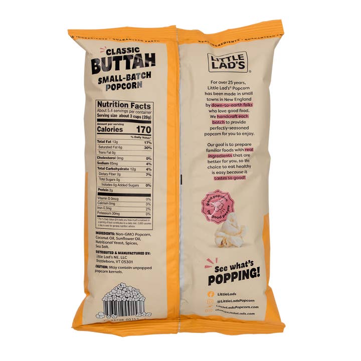 Little Lads - Wholesale Popcorn - Classic Buttah 5.4oz 6ct1