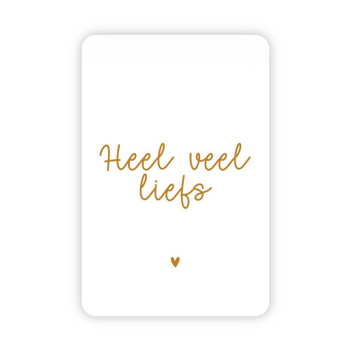 Wenskaart | Heel veel liefs goudfolie voor wholesale door Wensjegeluk