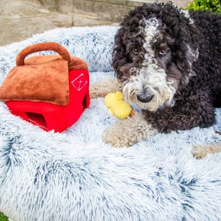 Glow Pups – wholesale Pet bed – Dog – Calming Faux Fur Dog Bed with Memory Foam Bolster6