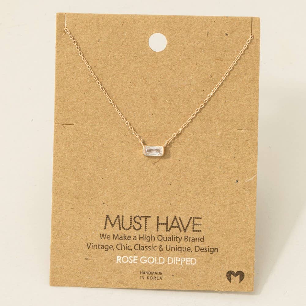 Fame Accessories - Wholesale Pendant/Charm Necklace - Mini Stud Rhinestone Pendant Necklace4