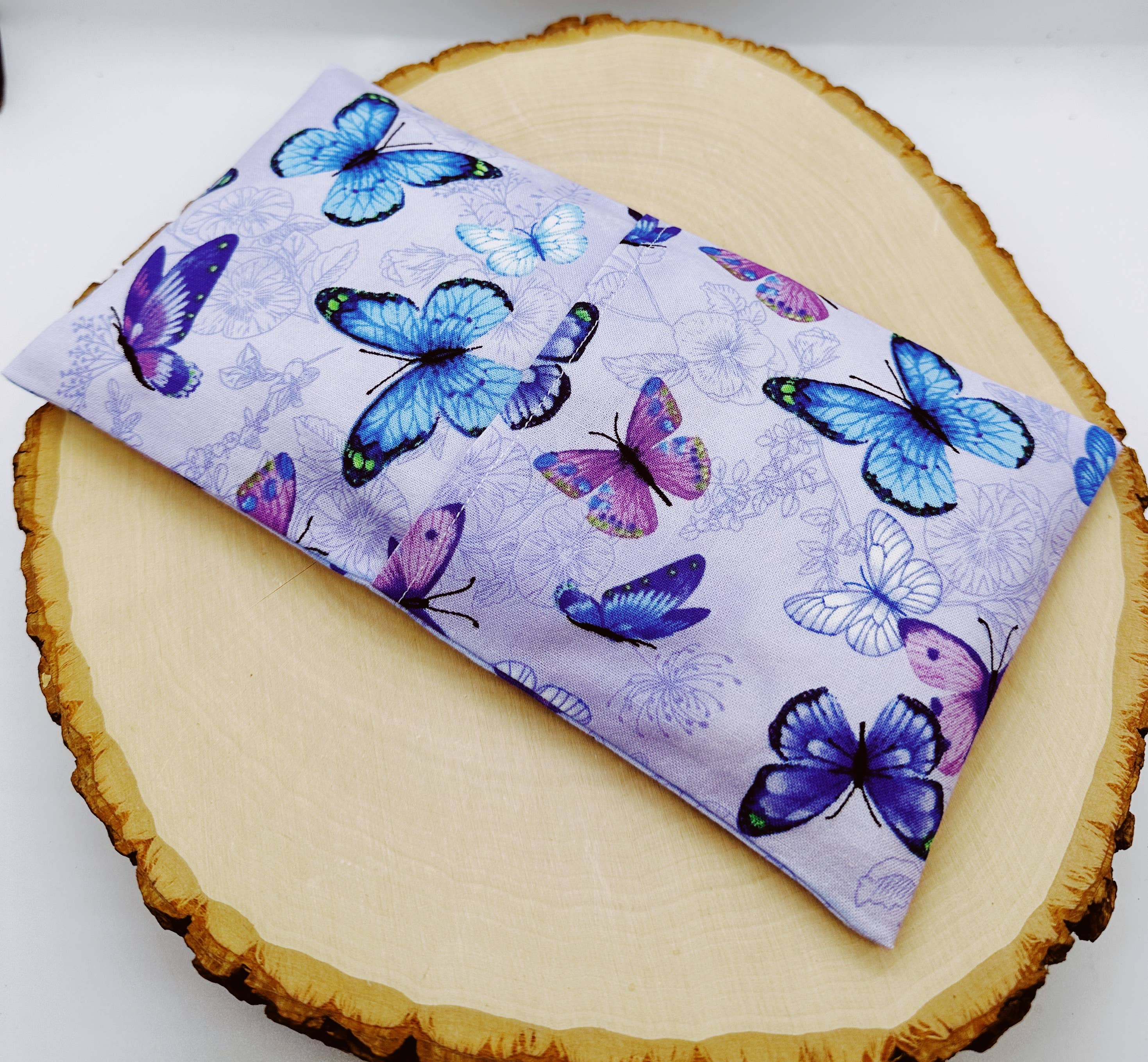 Wellness & Oils - Wholesale Spa/Therapy Pillow - Lavender Eye Pillow with Washable Cover-Purple Butterflies2