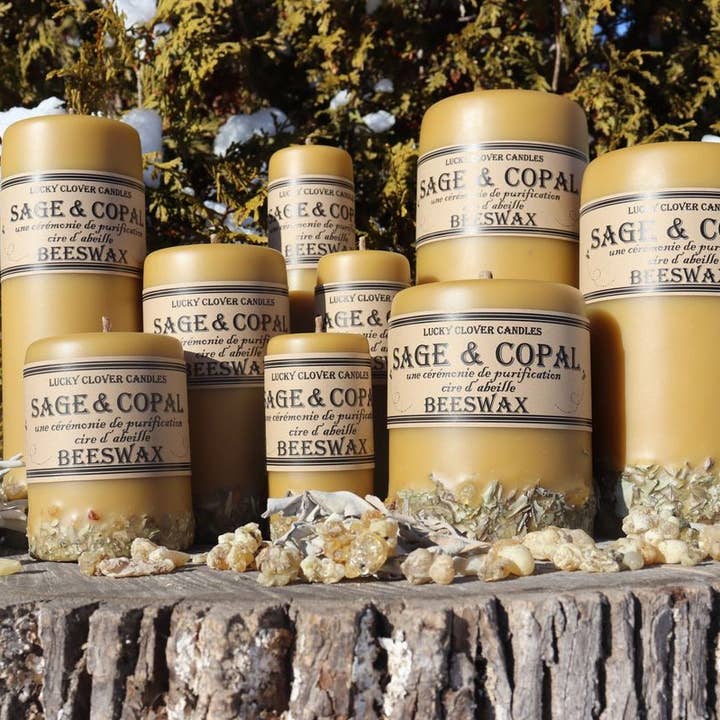 Lucky Clover Candles - Wholesale Pillar Candle - Sage & Copal0