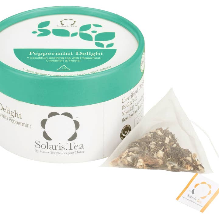 BIO Peppermint Delight cylinder 15x2g biologiskt nedbrytbar för wholesale av Solaris Tea / Good Earth Goods e.K.