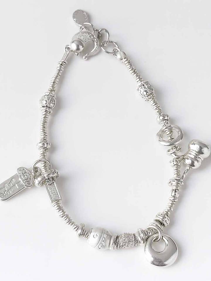 Ladies Little Gourd & Pangfu & Silver Disc Accent Pendants Bracelet for wholesale by Sweetkama