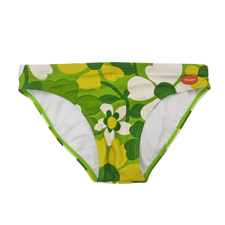 Pander - Wholesale Swim Bottoms - Men's - Green 70's Floral Couch Swim Brief3