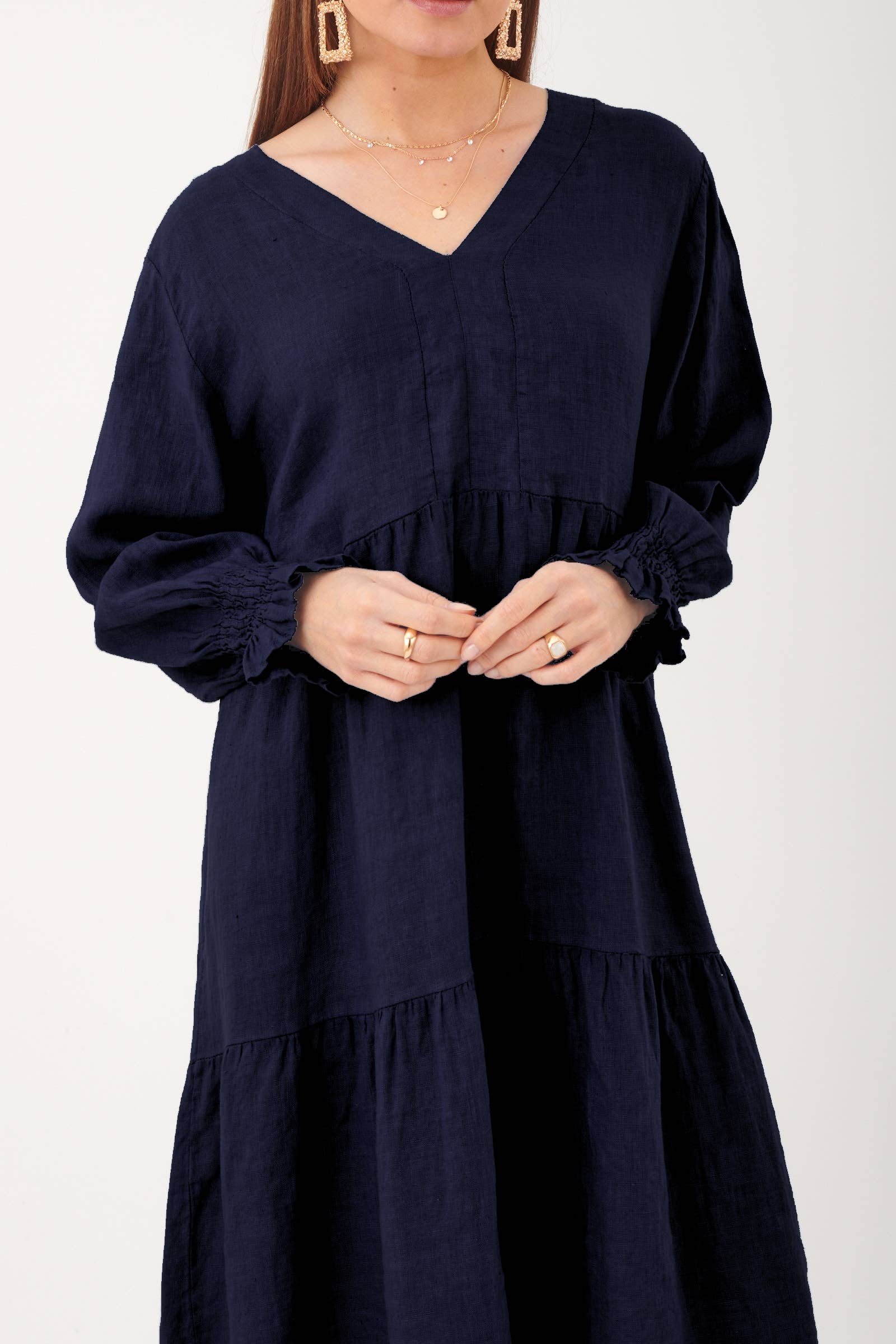 ORNELLA PARIS - Wholesale Dress - Women's - LEL-R5223 linen dress18