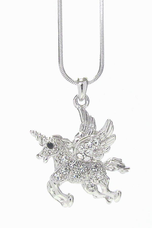 Jewelry Max - Wholesale Pendant/Charm Necklace - ( C153 )  CRYSTAL UNICORN PENDANT NECKLACE0