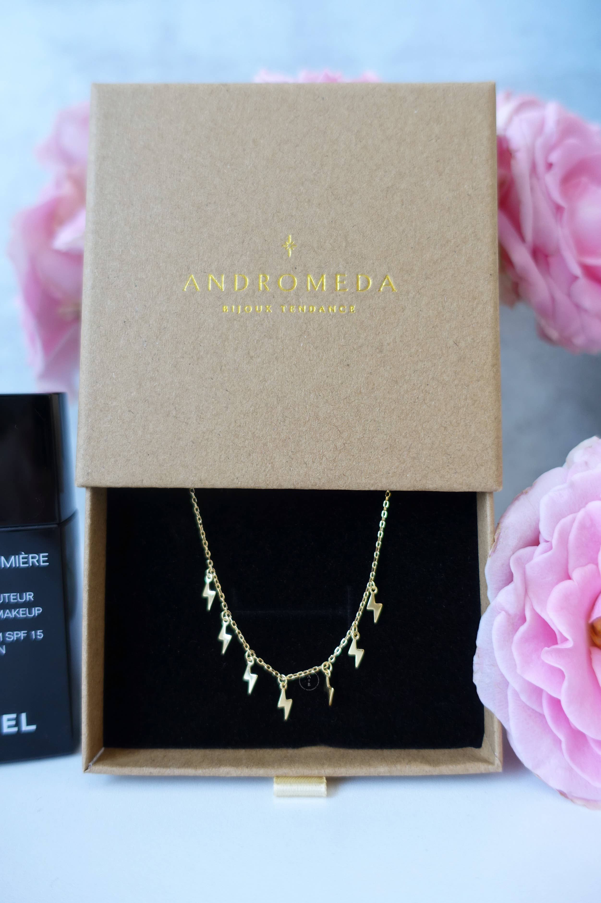 Andromeda Bijoux - Wholesale Pendant/Charm Necklace - Lightning Bolt Layering Necklace, Gold Vermeil or Silver1