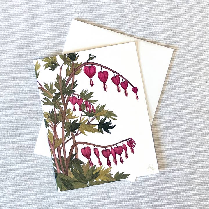 Bleeding Heart Notecard for wholesale by Broad Bloom