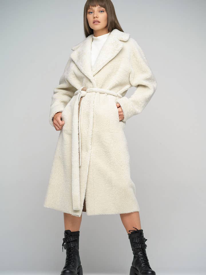 Reversible sheepskin coat for women 2034 for wholesale by A&A Vesa