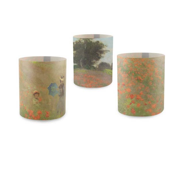 Sættet med 3 lyseskærme med blomstermotiver fra Monet for engroshandel hos MUSEUM WEBSHOP