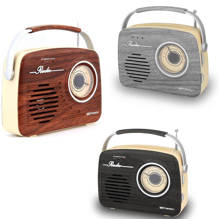 JupiterGear Home - Wholesale Speakers - Emerson Portable Retro Radio with Rechargeable Battery