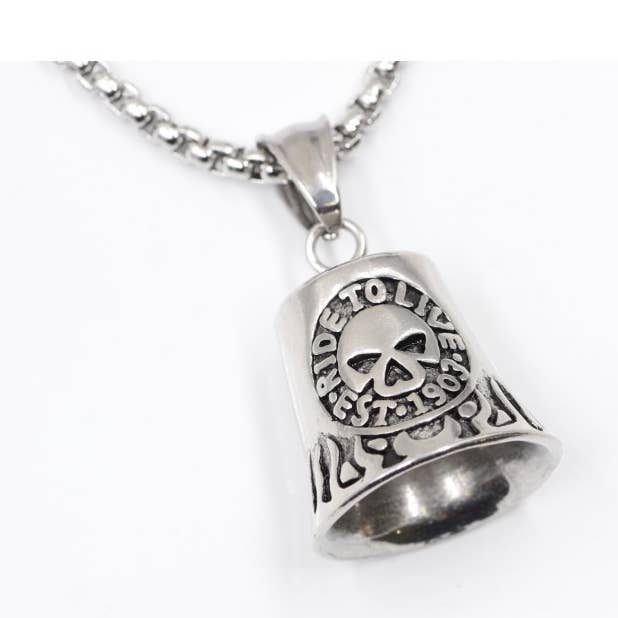 Skalle tema Bell Hänge Halsband - X-116 för wholesale av Awaken