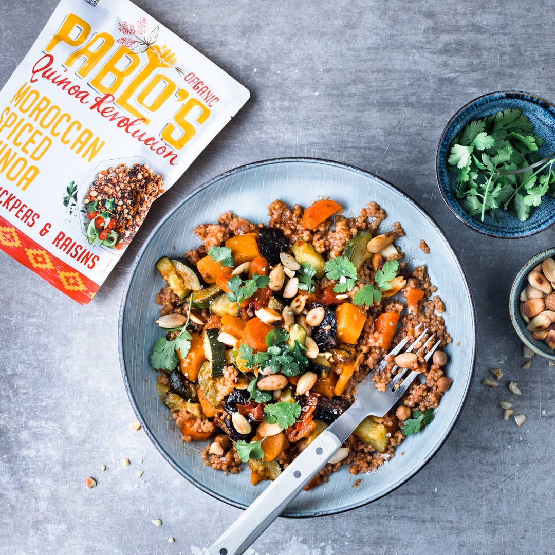 pablo's quinoa revolución - Wholesale Rice - Pablo's Moroccan Spiced Quinoa with Chickpeas & Raisins3