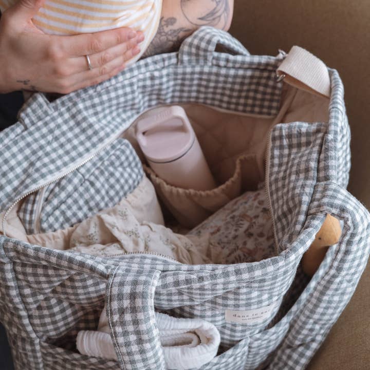 Dans le sac - Wholesale Diaper Bag - Baby - Organic cotton diaper bag - Gingham collection15