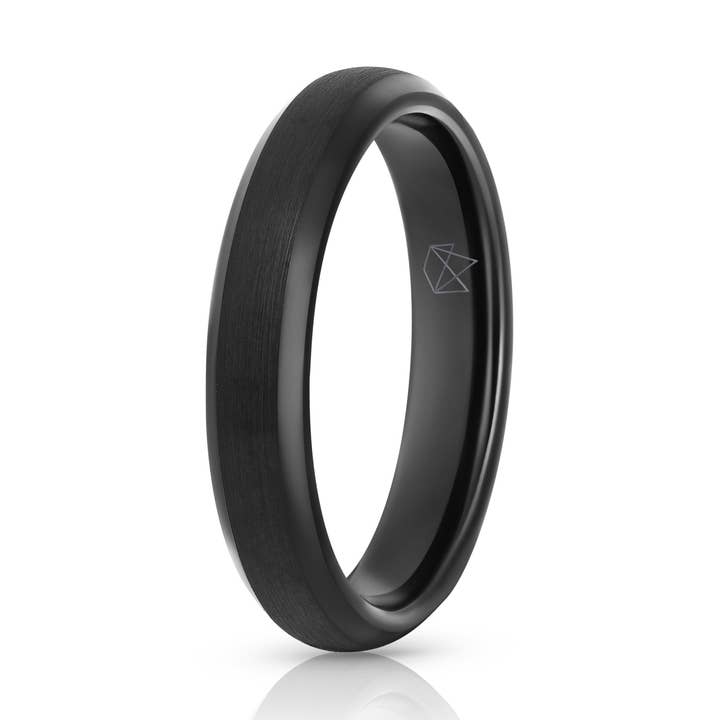 Black Tungsten Ring - Minimalist - 4MM for wholesale by EMBR