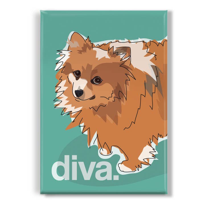 Pomeranian Dog Magnet - Diva for wholesale by Pop Doggie
