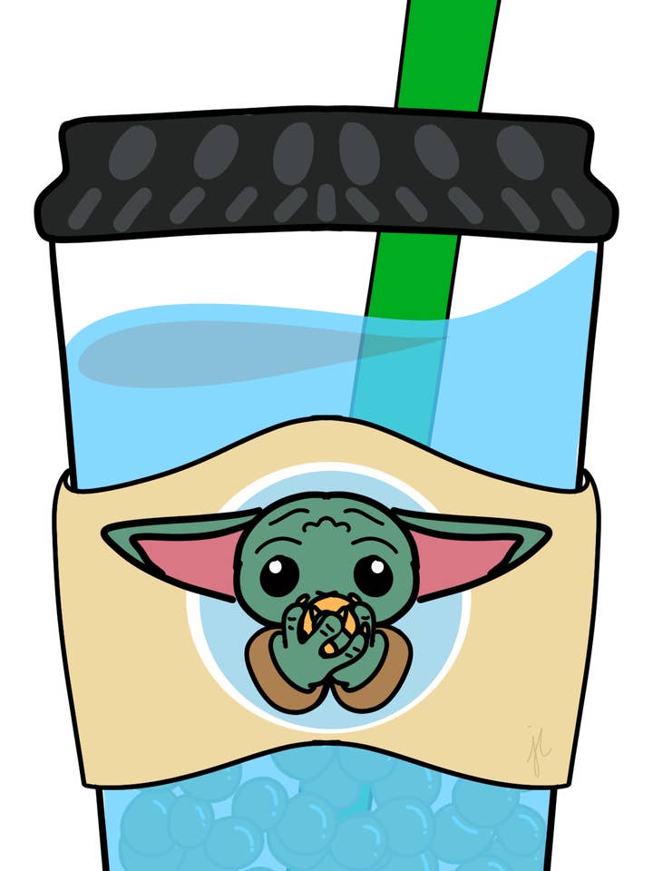 Blue Milk Tea Boba Sticker for wholesale by The Shoppe of Many Things