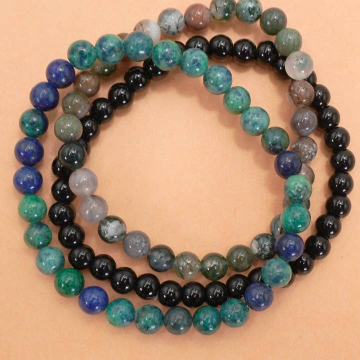 JOSSLYN by wall to wall - Wholesale Beaded Bracelet - NATURAL STONE SEMI PRECIOUS STONE BEAD BRACELET | 40B51330