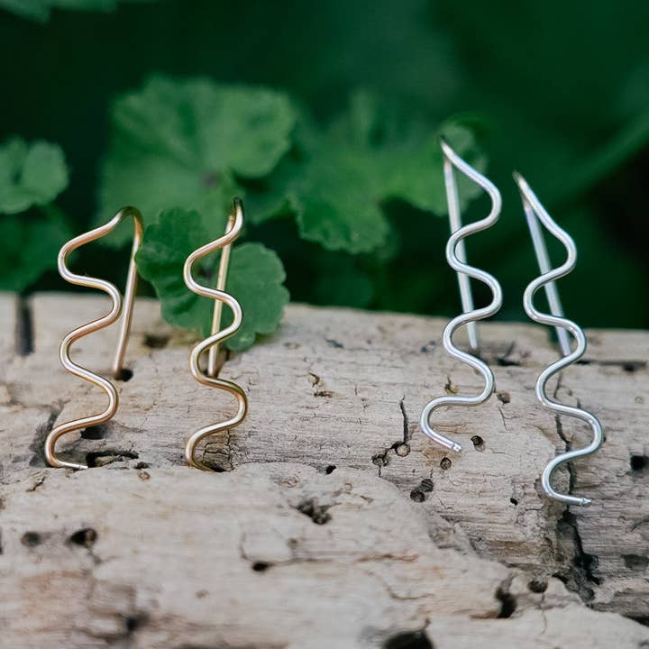 Switchback Earrings (Made to Order) for wholesale by Crooked Trails Silver