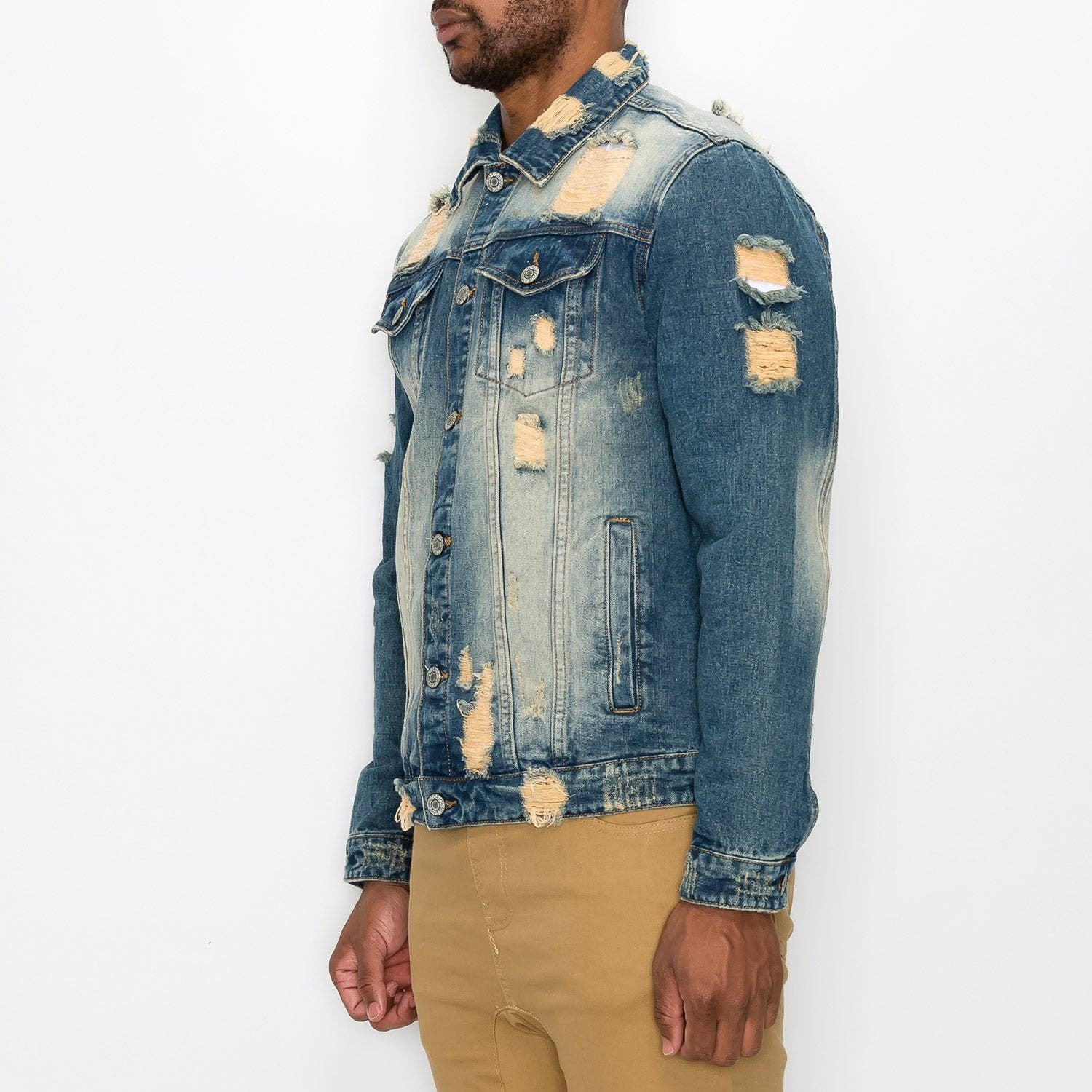 Victorious - Vente Veste en jean – homme - VESTE EN JEAN VIEILLI DK10011