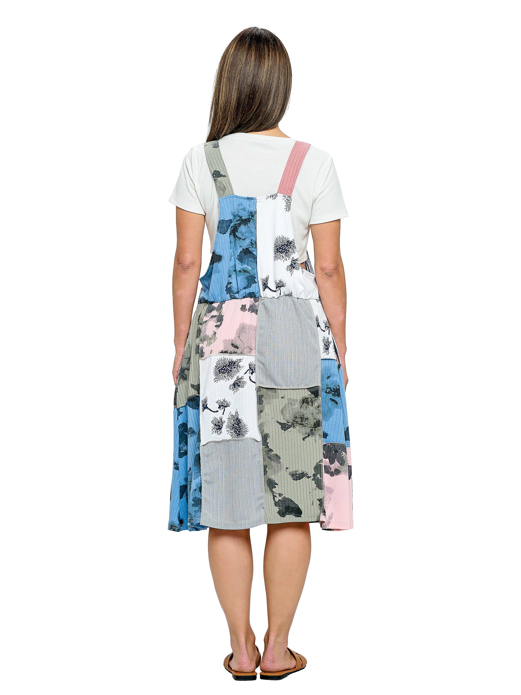 Multi Vestido Peto de Parches Florales de venta al por mayor en Faire2