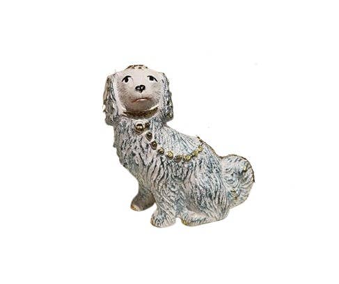 Dekorasyon Gifts  Decor - Venta al por mayor Figura decorativa - Adorno de perro Chinoiserie de 3,5" (blanco/azul)0