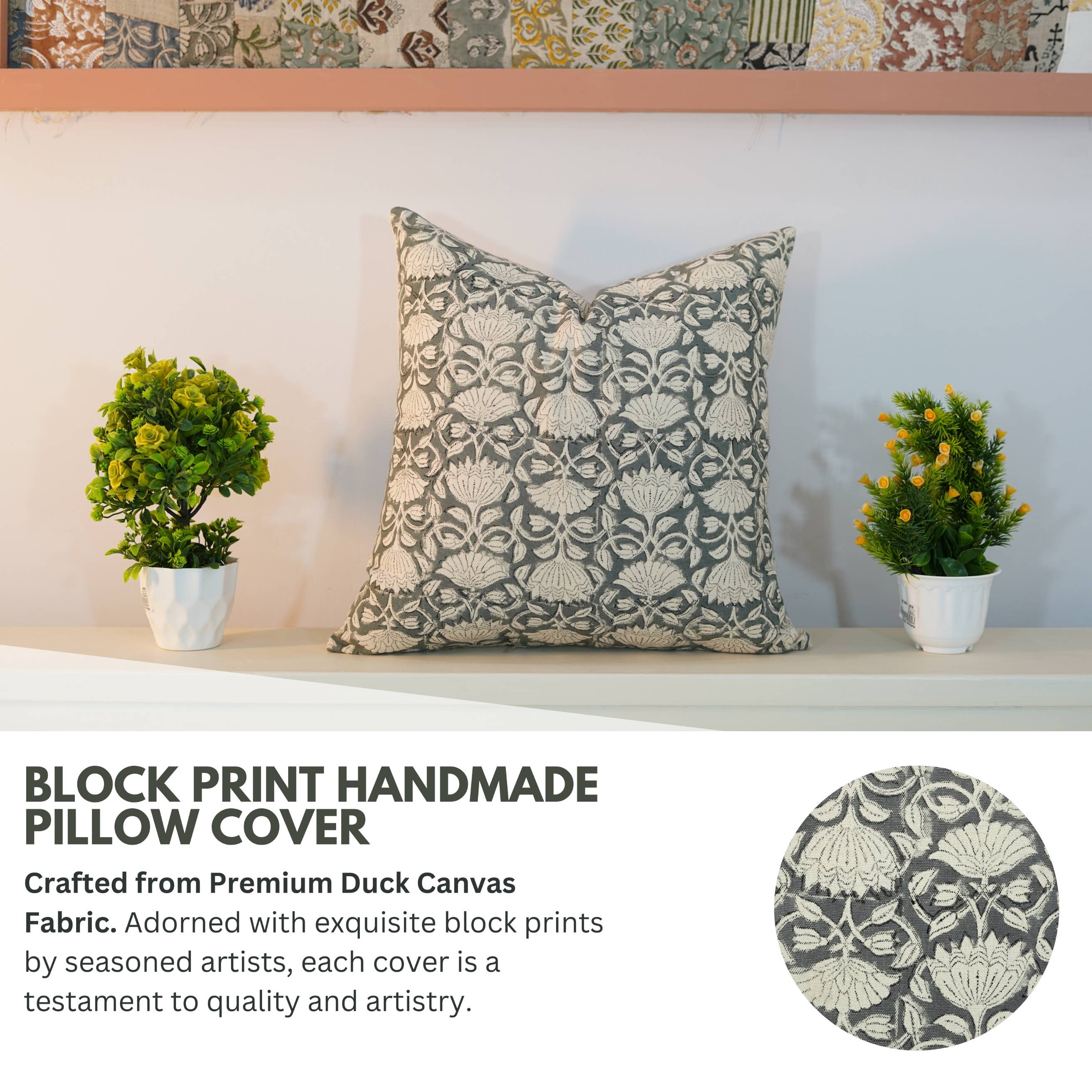 Fabdivine - Wholesale Throw Pillow Cover - Bohwmian Block Duck Canvas Pillow Cover - Ulta Kamal10